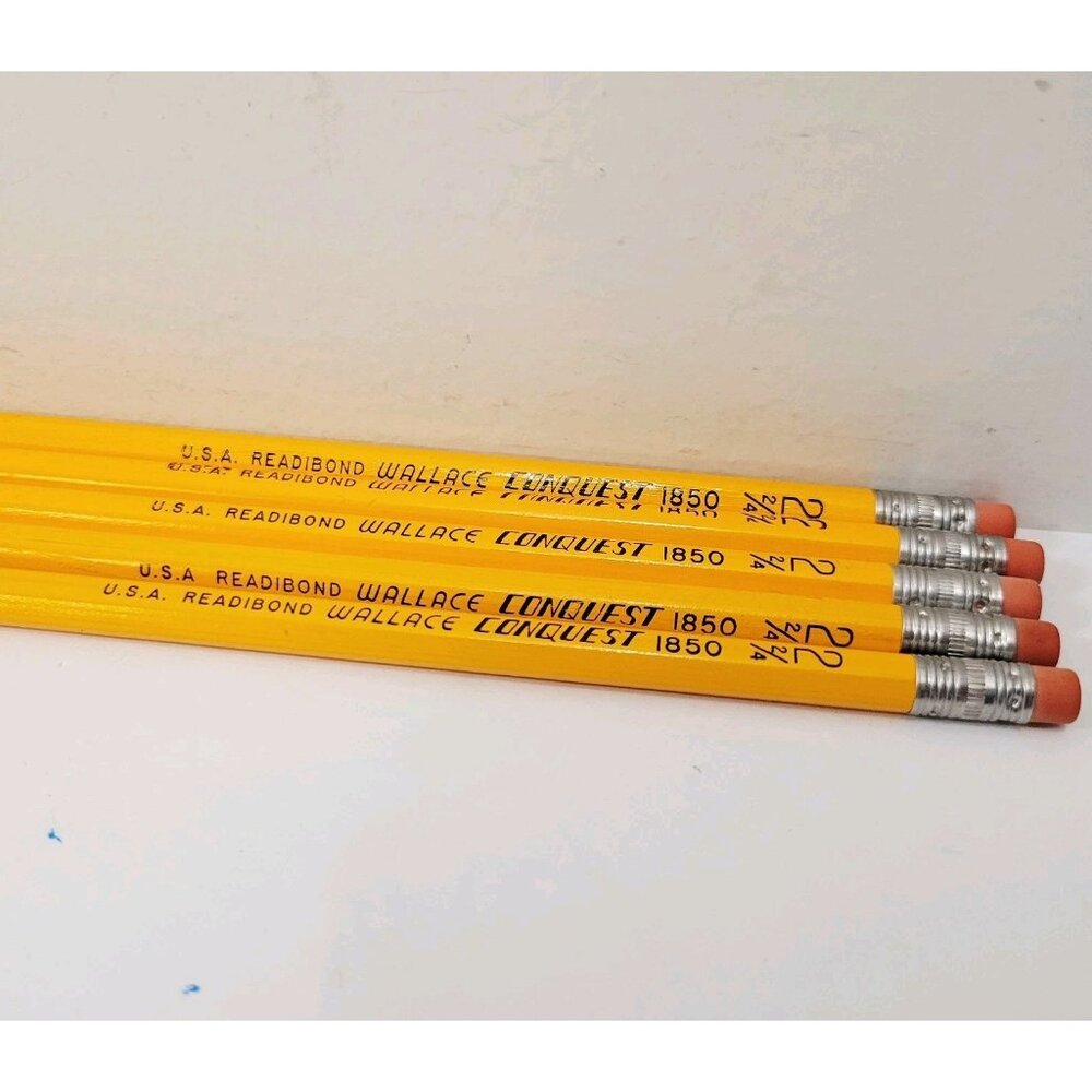 5 Vtg Wallace 1850 Conquest No. 2 2/4 Pencil USA Made Unused